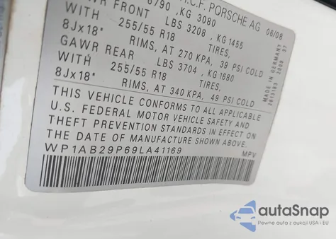 2009 Porsche Cayenne S из США, поврежденный, VIN WP1AB29P69LA41169